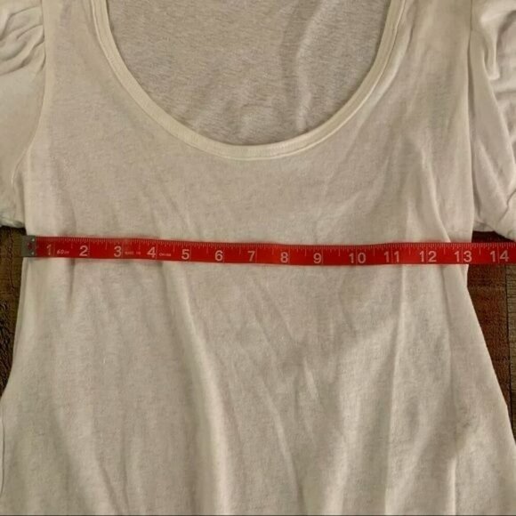 Free people intimately womens white bodysuit with puff shoulder sleeves -M - Picture 2 of 7